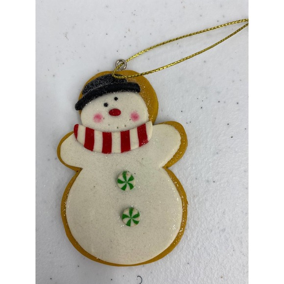 Christmas Ornaments Clay Dough Snowmen Snowflake 2 1/2”-3”Set of 3 - Picture 4 of 4